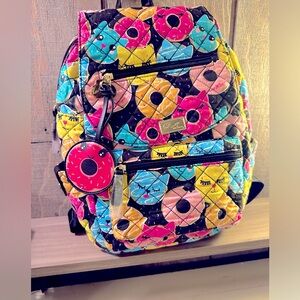 Luv Betsey Backpack! NWOT! Cat and doughnut quilted pattern!